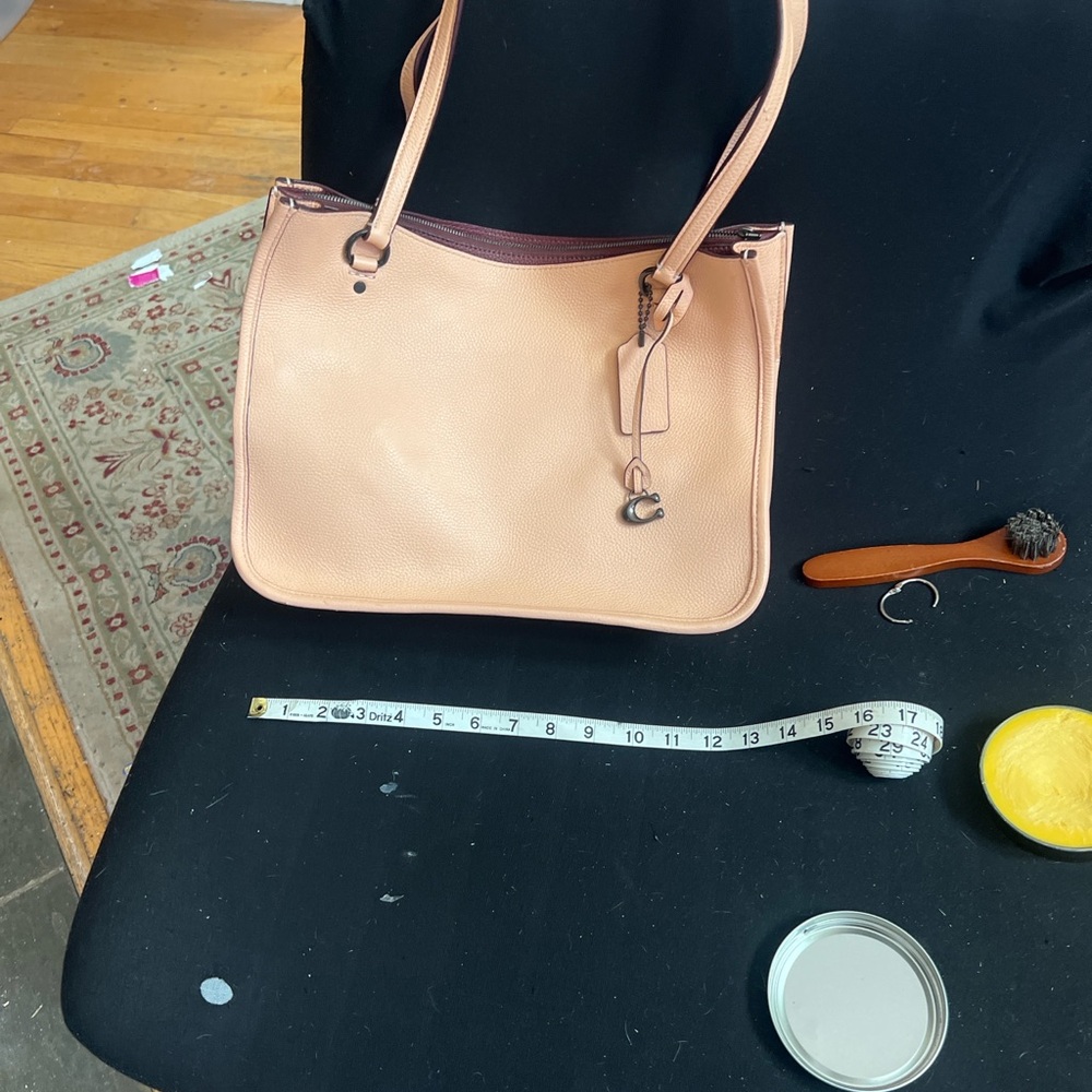 Coach Peach Leather Shoulder Bag